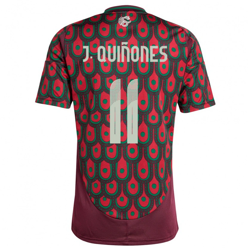 Danxen Hombre Camiseta México Julián Quiñones #11 Granate 1ª Equipación 24-26 La Camisa