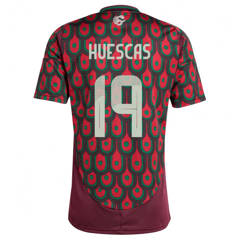 Danxen Hombre Camiseta México Rodrigo Huescas #19 Granate 1ª Equipación 24-26 La Camisa