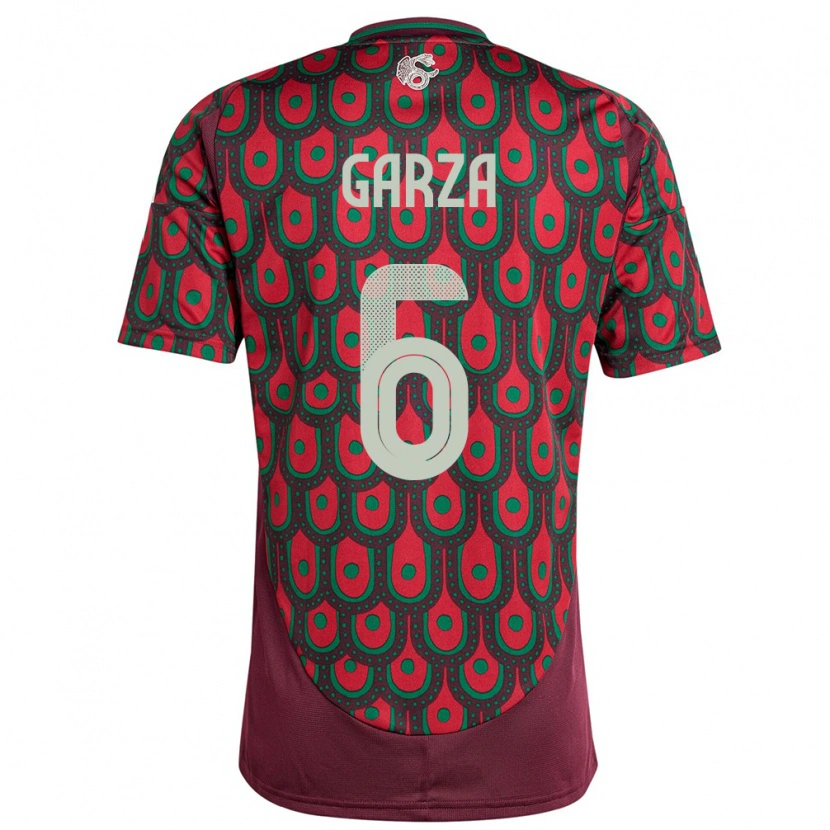 Danxen Hombre Camiseta México César Garza #6 Granate 1ª Equipación 24-26 La Camisa