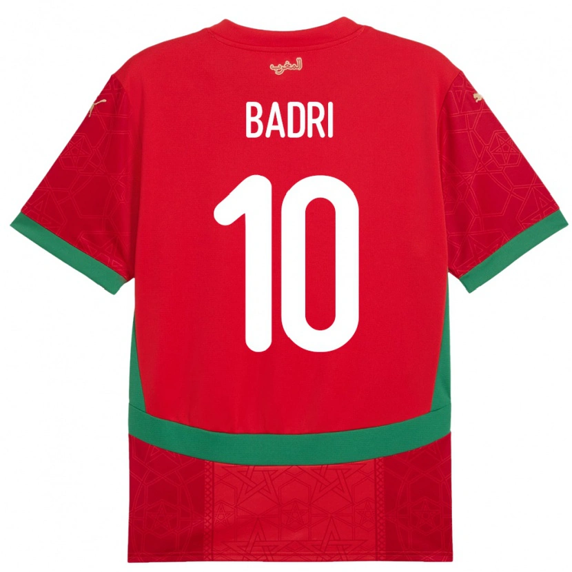 Danxen Hombre Camiseta Marruecos Najat Badri #10 Rojo 1ª Equipación 24-26 La Camisa