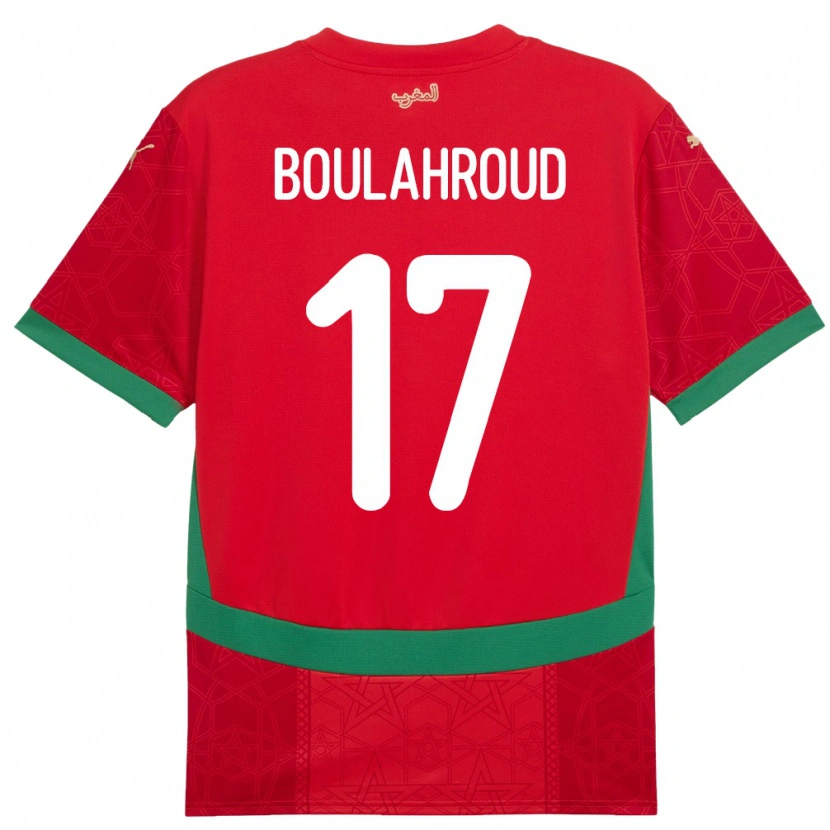 Danxen Hombre Camiseta Marruecos Charaf Eddine Boulahroud #17 Rojo 1ª Equipación 24-26 La Camisa