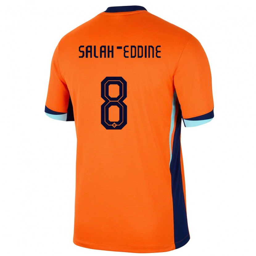 Danxen Hombre Camiseta Países Bajos Anass Salah-Eddine #8 Naranja 1ª Equipación 24-26 La Camisa