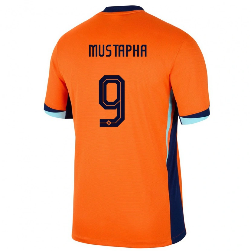 Danxen Hombre Camiseta Países Bajos Jesaja Mustapha #9 Naranja 1ª Equipación 24-26 La Camisa