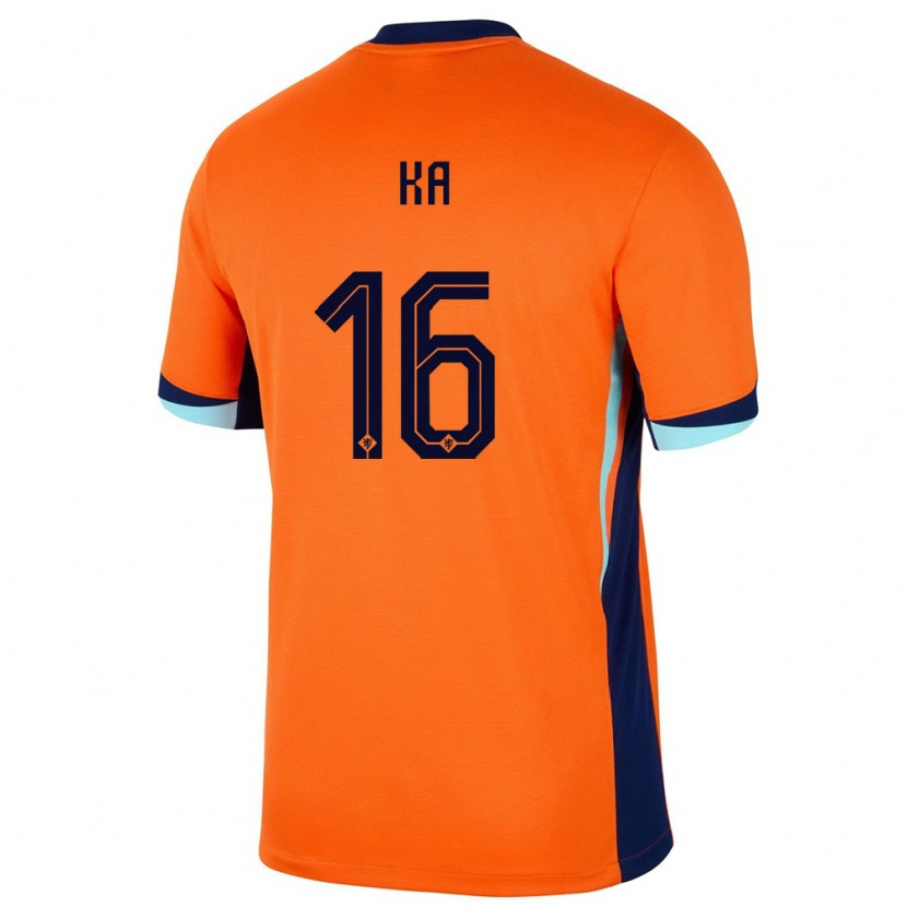 Danxen Hombre Camiseta Países Bajos Ismail Ka #16 Naranja 1ª Equipación 24-26 La Camisa