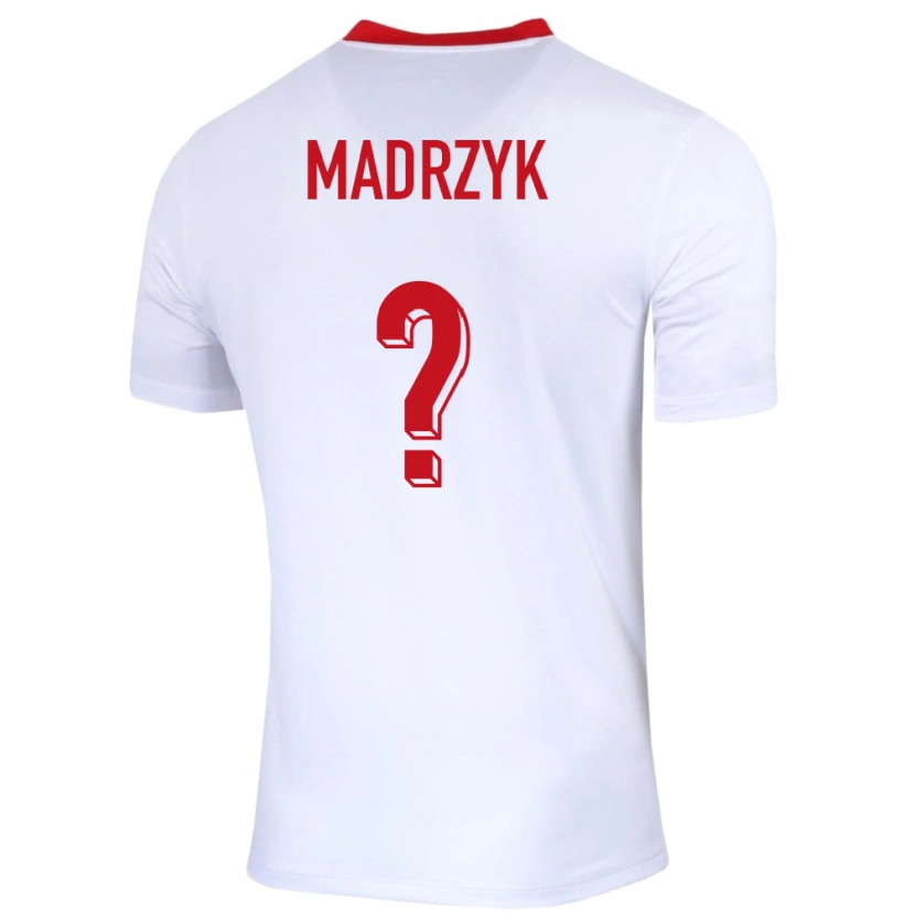 Danxen Hombre Camiseta Polonia Jakub Madrzyk #0 Blanco 1ª Equipación 24-26 La Camisa