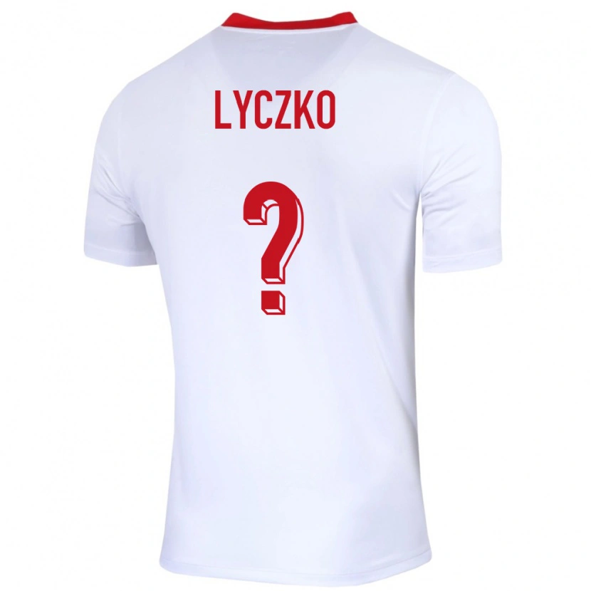 Danxen Hombre Camiseta Polonia Szymon Lyczko #0 Blanco 1ª Equipación 24-26 La Camisa