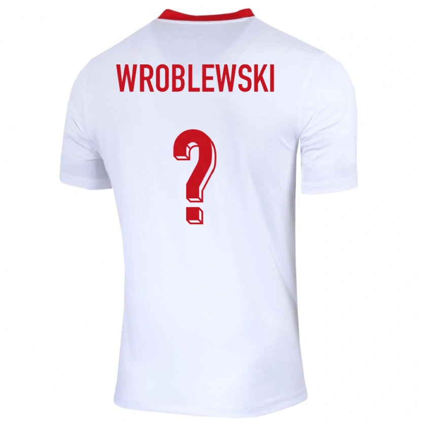 Danxen Hombre Camiseta Polonia Michal Wroblewski #0 Blanco 1ª Equipación 24-26 La Camisa