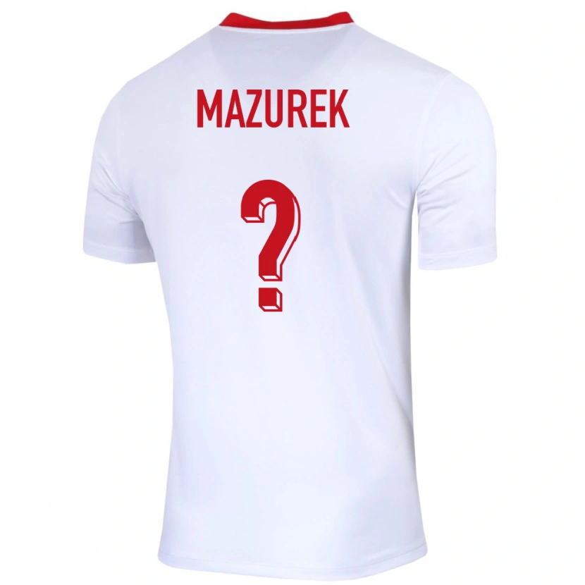 Danxen Hombre Camiseta Polonia Bartosz Mazurek #0 Blanco 1ª Equipación 24-26 La Camisa