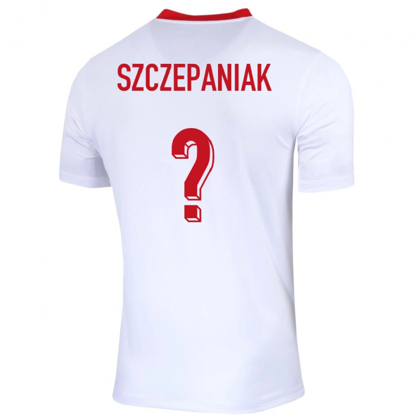 Danxen Hombre Camiseta Polonia Mateusz Szczepaniak #0 Blanco 1ª Equipación 24-26 La Camisa