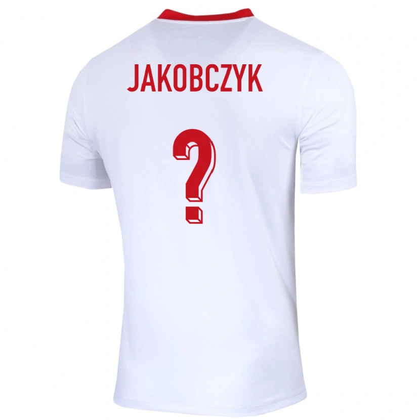 Danxen Hombre Camiseta Polonia Kamil Jakobczyk #0 Blanco 1ª Equipación 24-26 La Camisa