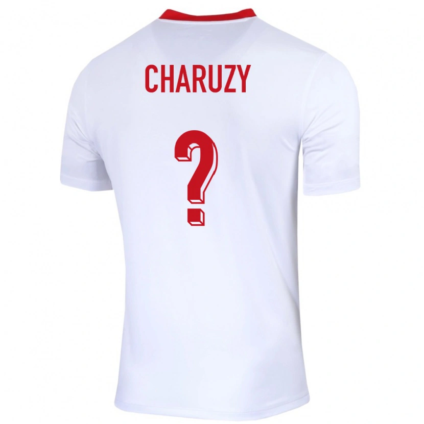 Danxen Hombre Camiseta Polonia Hubert Charuzy #0 Blanco 1ª Equipación 24-26 La Camisa