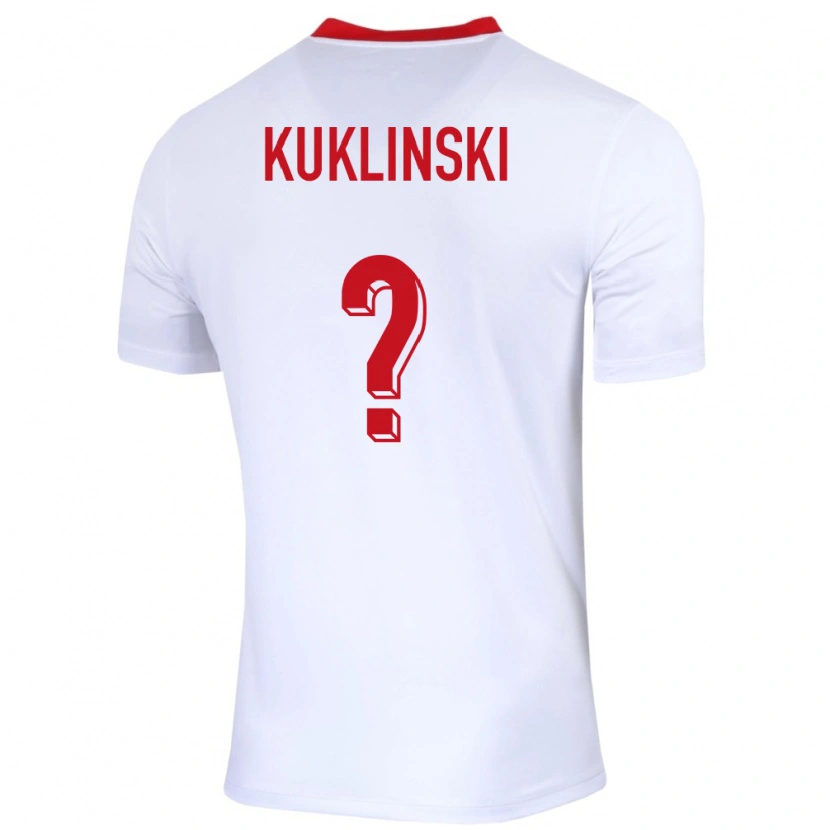 Danxen Hombre Camiseta Polonia Oliwier Kuklinski #0 Blanco 1ª Equipación 24-26 La Camisa