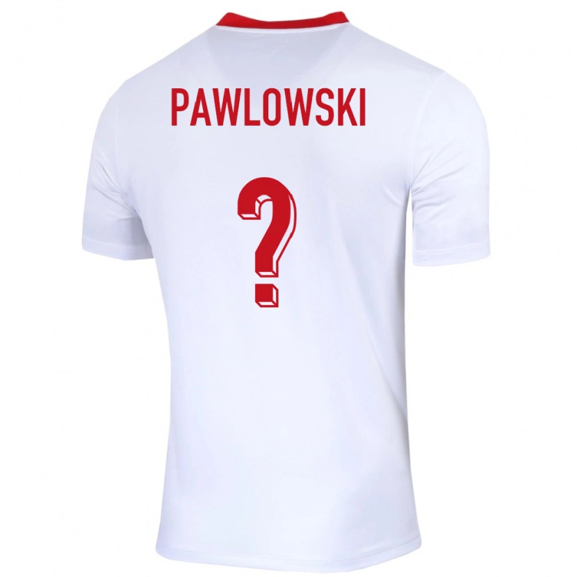 Danxen Hombre Camiseta Polonia Michal Pawlowski #0 Blanco 1ª Equipación 24-26 La Camisa