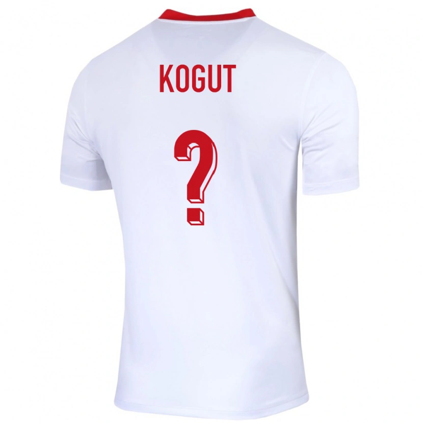 Danxen Hombre Camiseta Polonia Dawid Kogut #0 Blanco 1ª Equipación 24-26 La Camisa