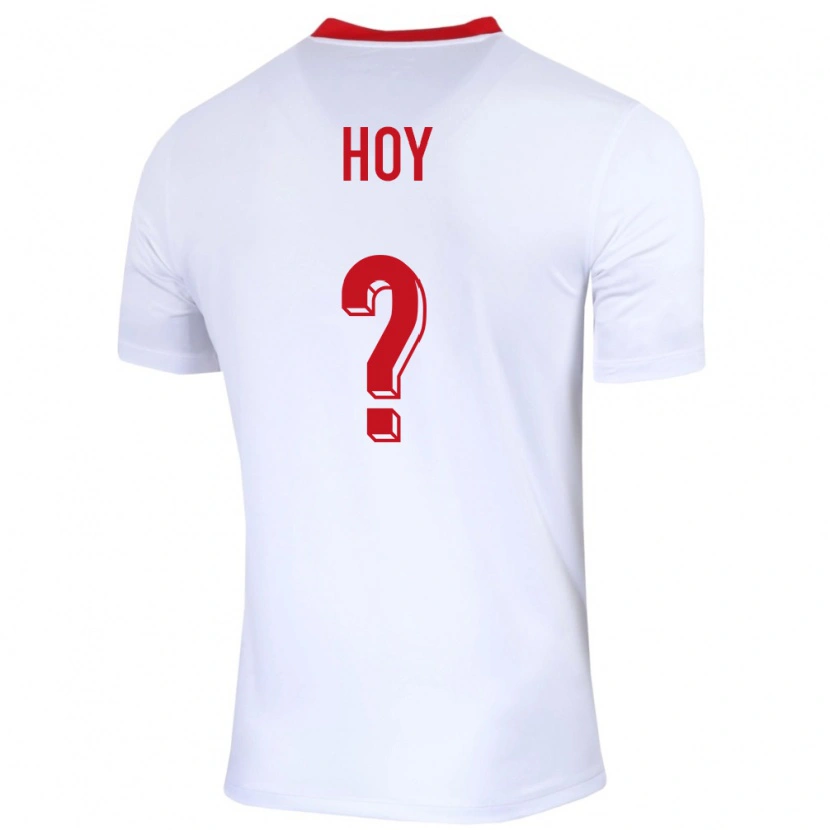 Danxen Hombre Camiseta Polonia Justin Hoy #0 Blanco 1ª Equipación 24-26 La Camisa