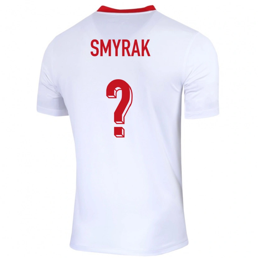 Danxen Hombre Camiseta Polonia Hubert Smyrak #0 Blanco 1ª Equipación 24-26 La Camisa