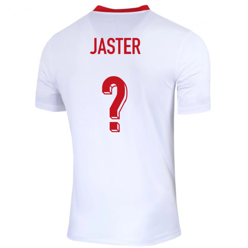 Danxen Hombre Camiseta Polonia Adrian Jaster #0 Blanco 1ª Equipación 24-26 La Camisa