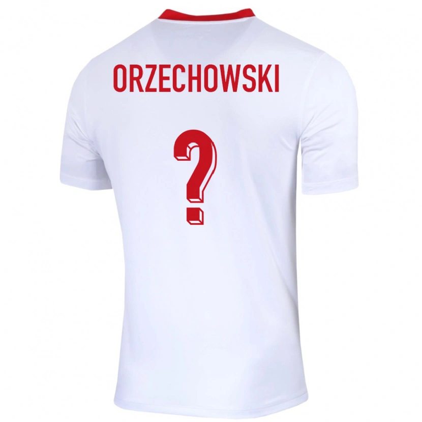 Danxen Hombre Camiseta Polonia Wojciech Orzechowski #0 Blanco 1ª Equipación 24-26 La Camisa