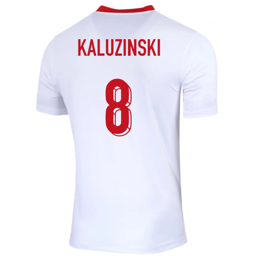 Danxen Hombre Camiseta Polonia Jakub Kaluzinski #8 Blanco 1ª Equipación 24-26 La Camisa