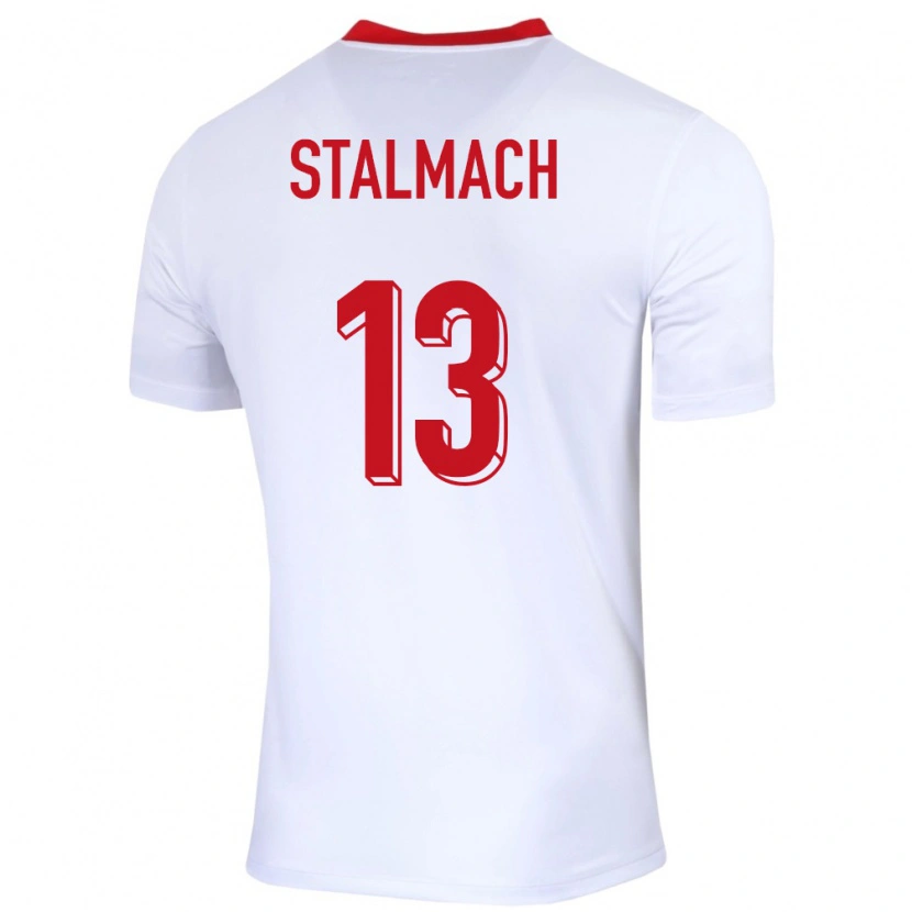 Danxen Hombre Camiseta Polonia Dariusz Stalmach #13 Blanco 1ª Equipación 24-26 La Camisa