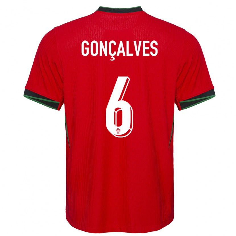 Danxen Hombre Camiseta Portugal Rodrigo Gonçalves #6 Rojo 1ª Equipación 24-26 La Camisa