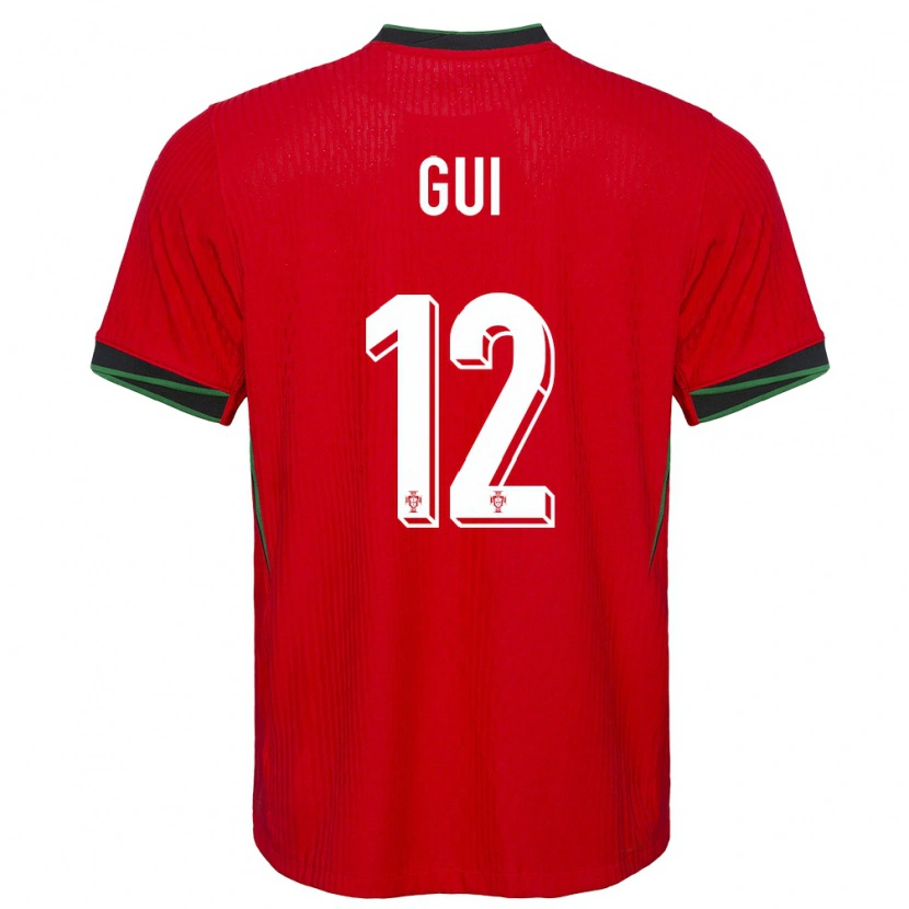 Danxen Hombre Camiseta Portugal Gui #12 Rojo 1ª Equipación 24-26 La Camisa