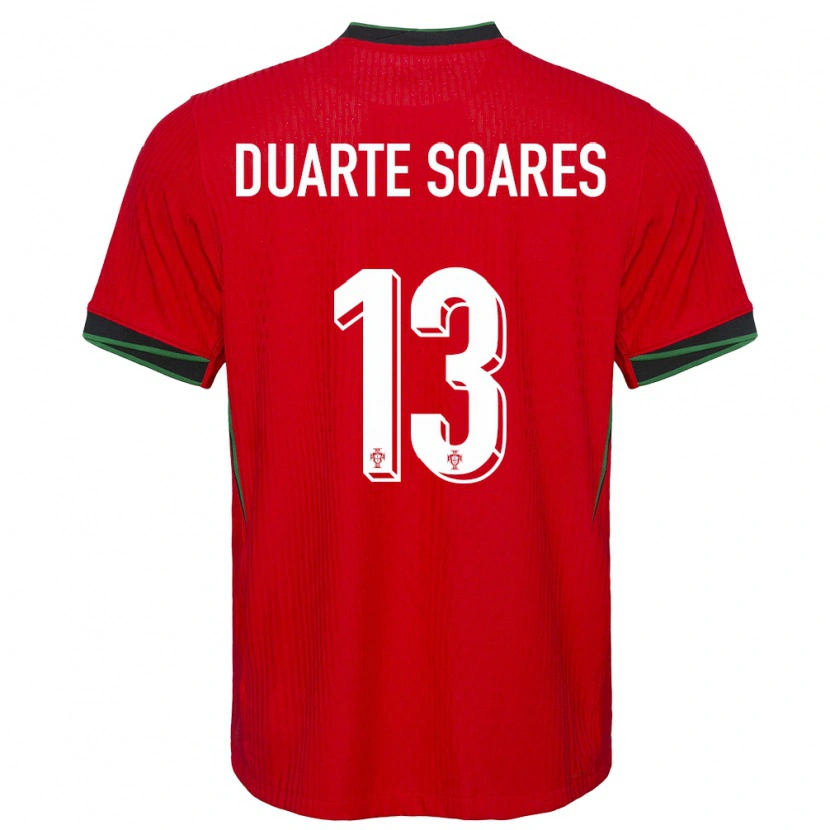 Danxen Hombre Camiseta Portugal Duarte Soares #13 Rojo 1ª Equipación 24-26 La Camisa