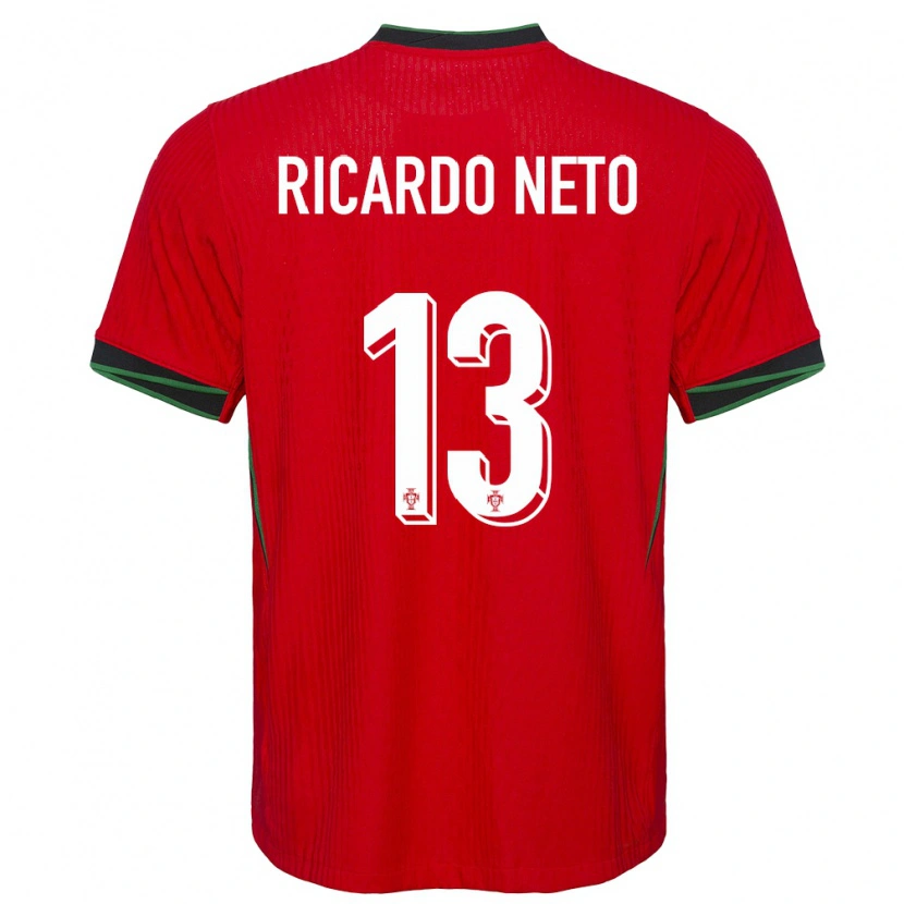 Danxen Hombre Camiseta Portugal Ricardo Neto #13 Rojo 1ª Equipación 24-26 La Camisa