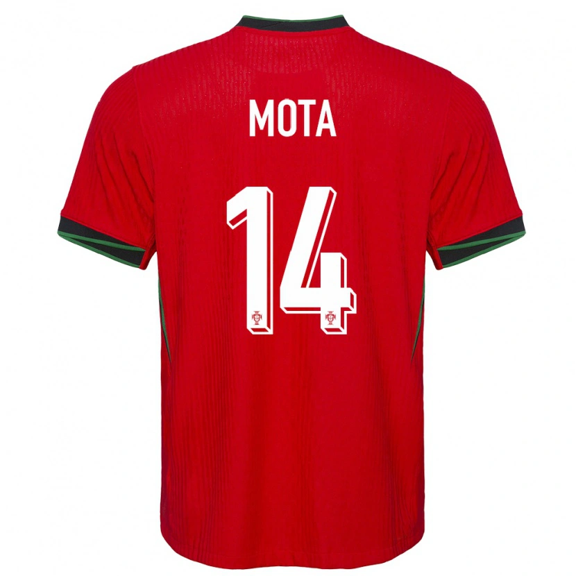 Danxen Hombre Camiseta Portugal Edgar Mota #14 Rojo 1ª Equipación 24-26 La Camisa