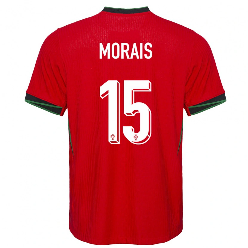 Danxen Hombre Camiseta Portugal Rodrigo Morais #15 Rojo 1ª Equipación 24-26 La Camisa