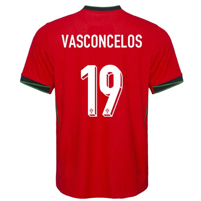 Danxen Hombre Camiseta Portugal Vasconcelos #19 Rojo 1ª Equipación 24-26 La Camisa