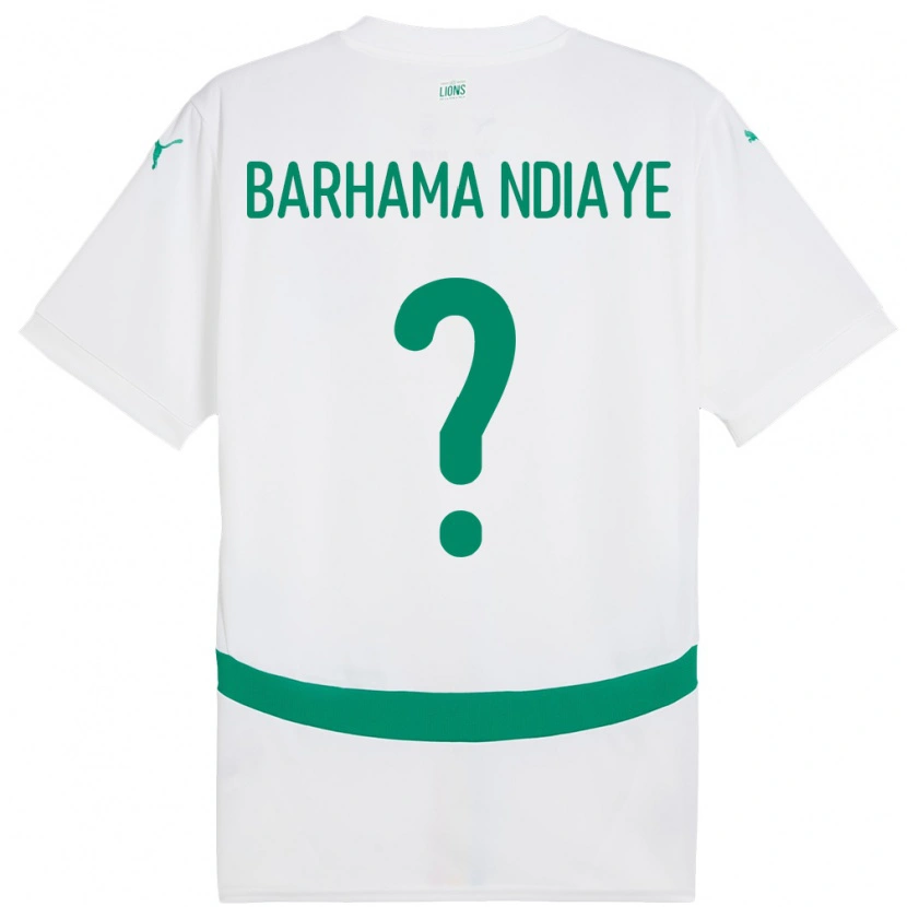 Danxen Hombre Camiseta Senegal Sidy Barhama Ndiaye #0 Blanco 1ª Equipación 24-26 La Camisa