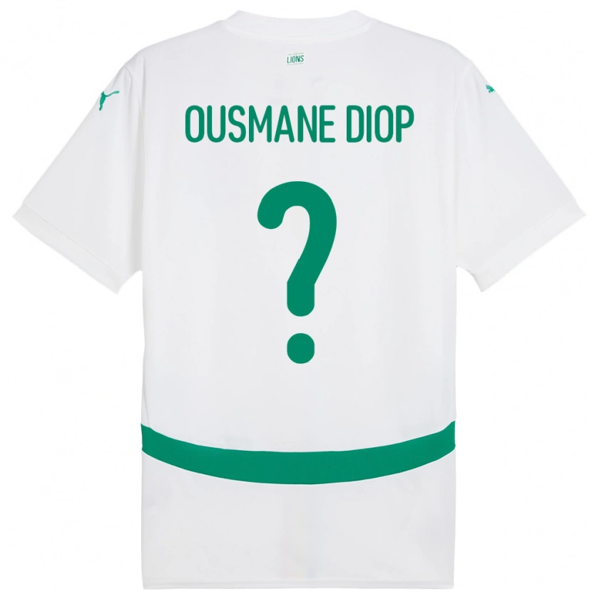 Danxen Hombre Camiseta Senegal Tafsir Ousmane Diop #0 Blanco 1ª Equipación 24-26 La Camisa