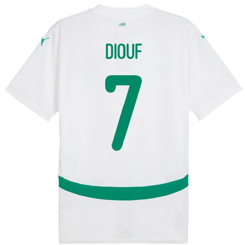 Danxen Hombre Camiseta Senegal Oumar Diouf #7 Blanco 1ª Equipación 24-26 La Camisa