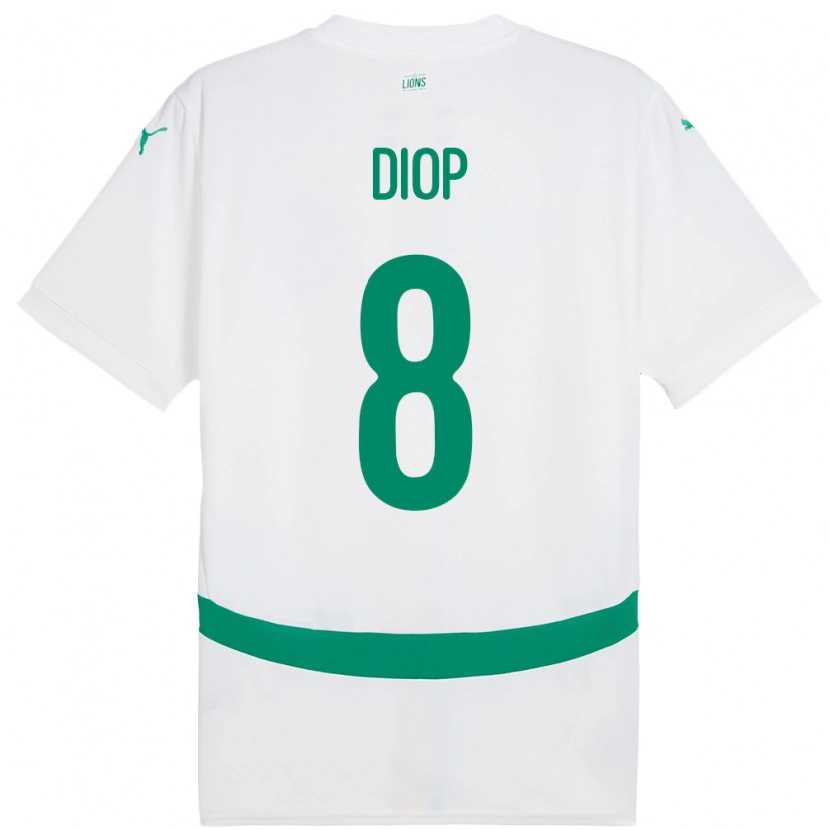 Danxen Hombre Camiseta Senegal Amidou Diop #8 Blanco 1ª Equipación 24-26 La Camisa