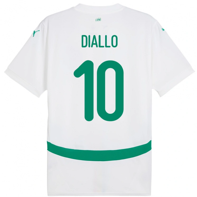 Danxen Hombre Camiseta Senegal Samba Diallo #10 Blanco 1ª Equipación 24-26 La Camisa