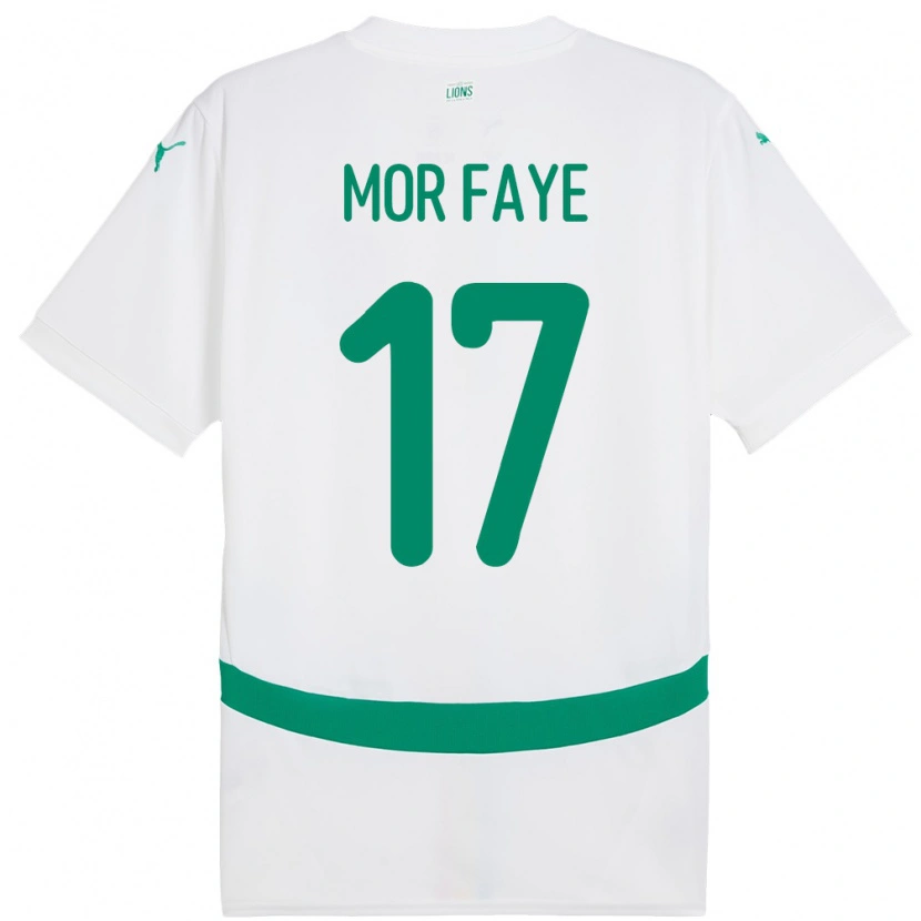 Danxen Hombre Camiseta Senegal Mame Mor Faye #17 Blanco 1ª Equipación 24-26 La Camisa