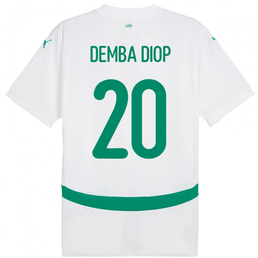 Danxen Hombre Camiseta Senegal Pape Demba Diop #20 Blanco 1ª Equipación 24-26 La Camisa