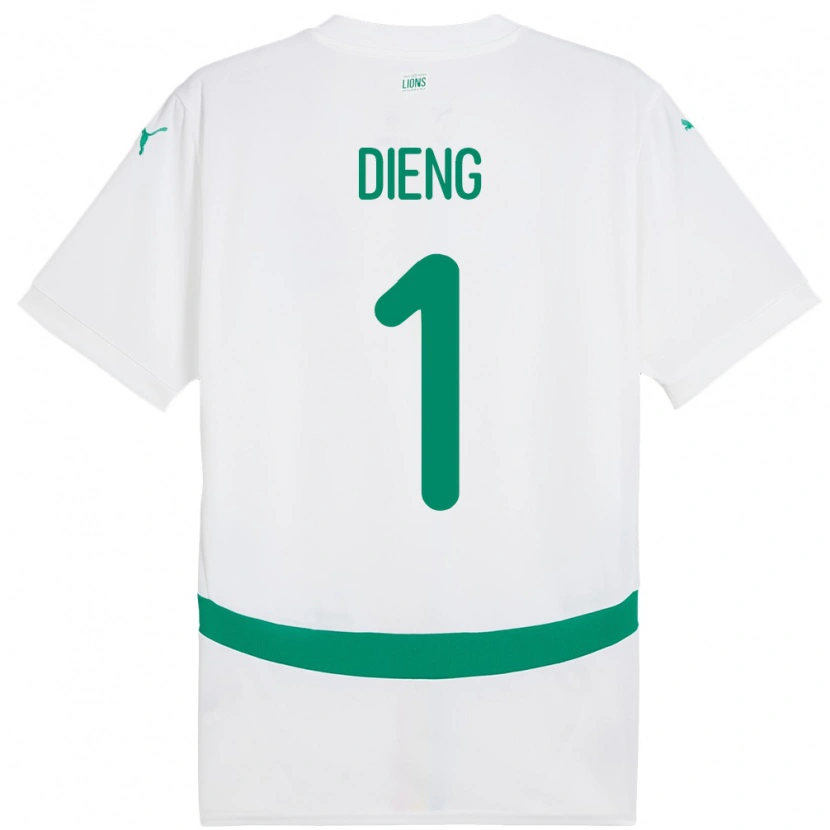 Danxen Hombre Camiseta Senegal Timothy Dieng #1 Blanco 1ª Equipación 24-26 La Camisa