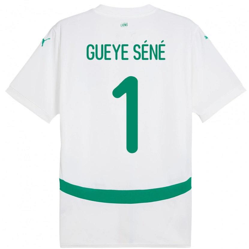 Danxen Hombre Camiseta Senegal Thiaba Gueye Sene #1 Blanco 1ª Equipación 24-26 La Camisa
