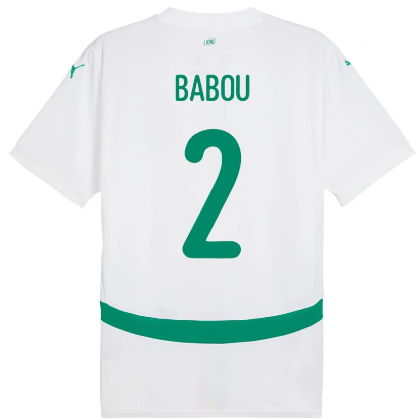 Danxen Hombre Camiseta Senegal Marieme Babou #2 Blanco 1ª Equipación 24-26 La Camisa
