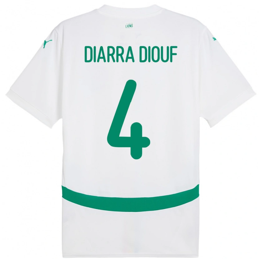 Danxen Hombre Camiseta Senegal Mame Diarra Diouf #4 Blanco 1ª Equipación 24-26 La Camisa