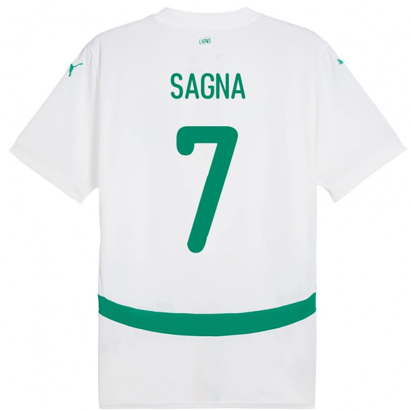 Danxen Hombre Camiseta Senegal Amadou Sagna #7 Blanco 1ª Equipación 24-26 La Camisa