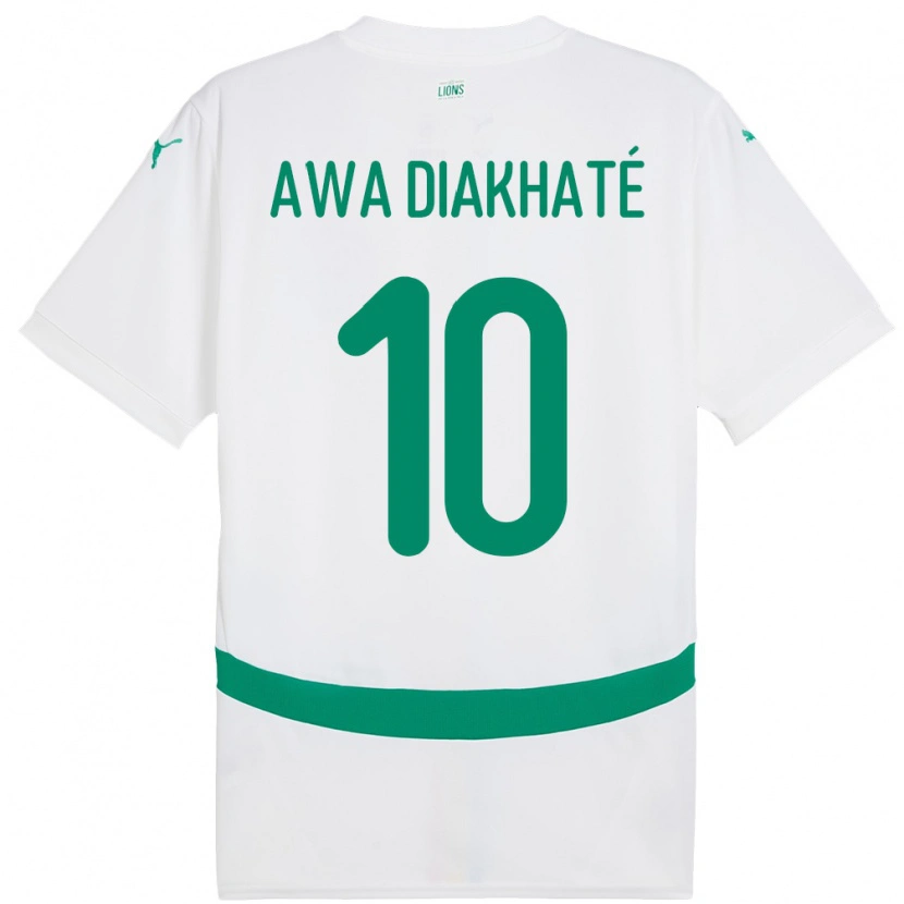 Danxen Hombre Camiseta Senegal Ndeye Awa Diakhate #10 Blanco 1ª Equipación 24-26 La Camisa