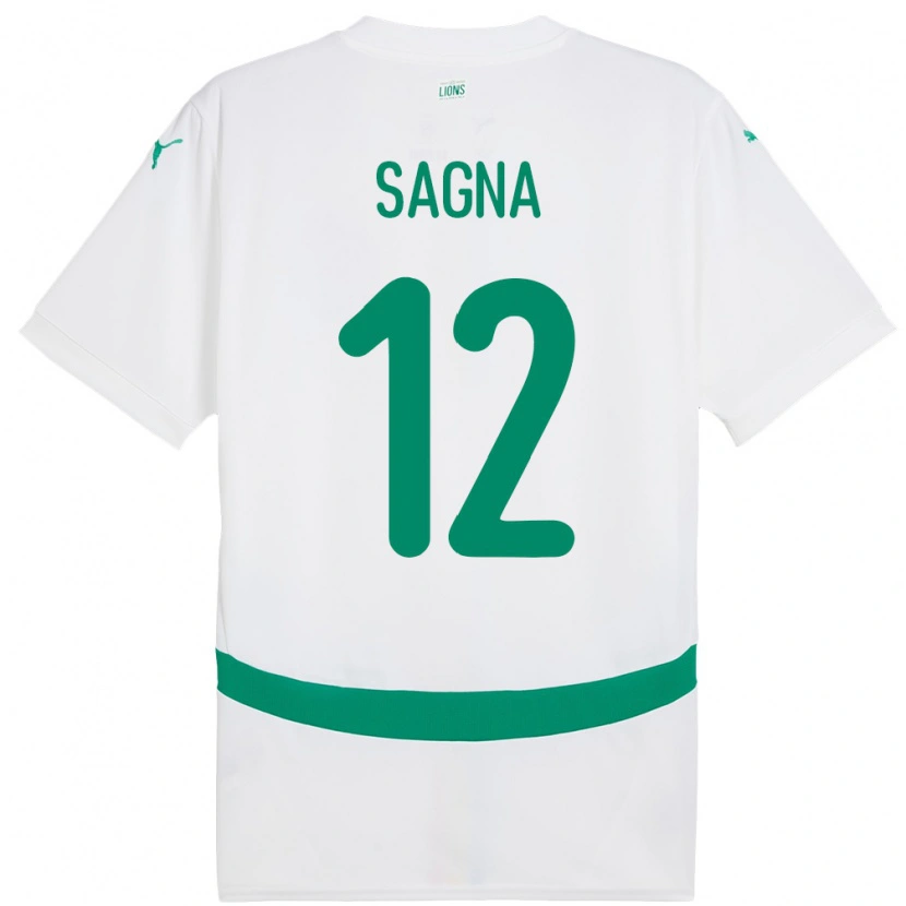 Danxen Hombre Camiseta Senegal Safietou Sagna #12 Blanco 1ª Equipación 24-26 La Camisa