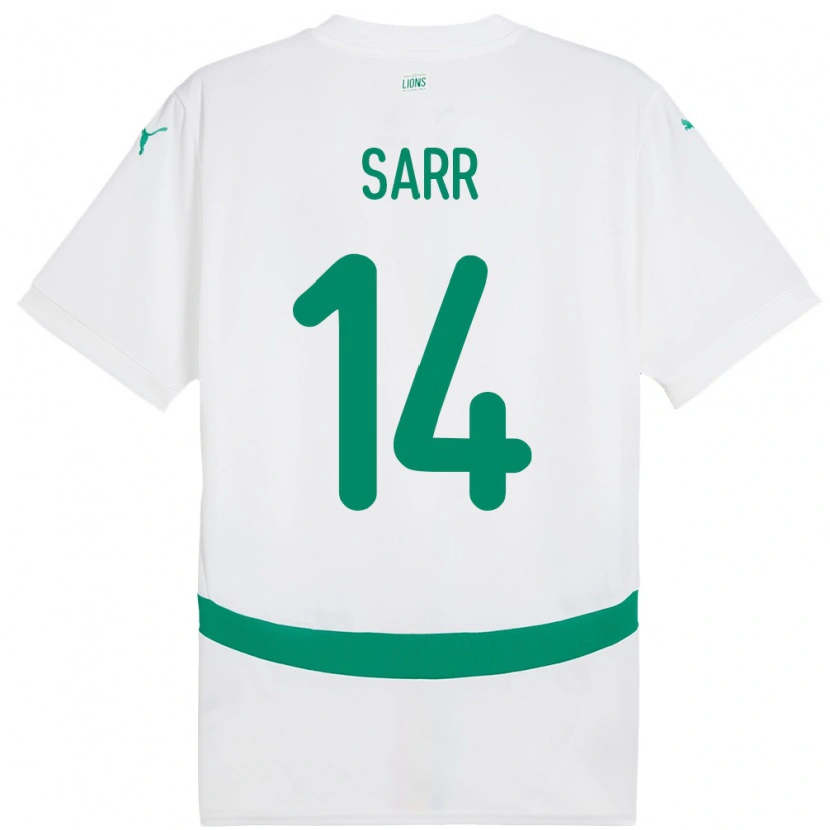 Danxen Hombre Camiseta Senegal Pape Sarr #14 Blanco 1ª Equipación 24-26 La Camisa