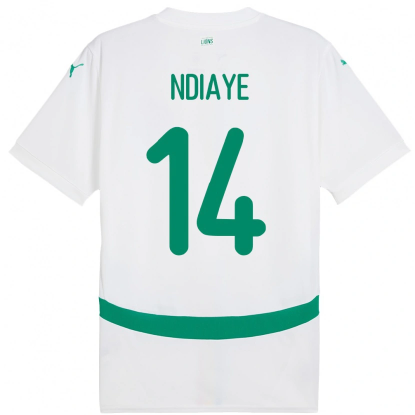 Danxen Hombre Camiseta Senegal Salimata Ndiaye #14 Blanco 1ª Equipación 24-26 La Camisa