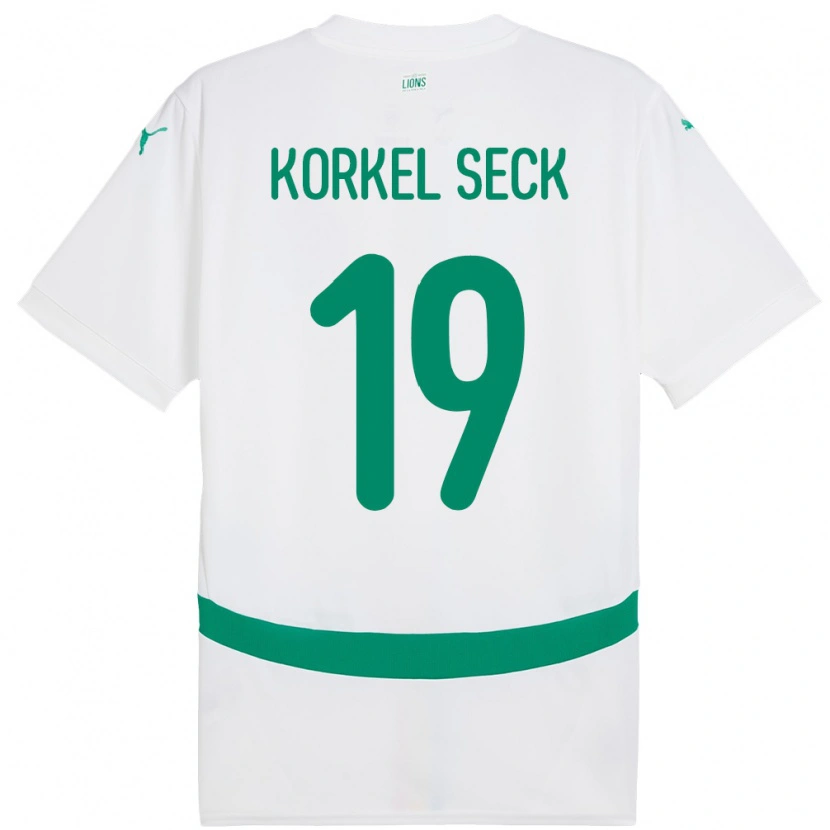 Danxen Hombre Camiseta Senegal Bineta Korkel Seck #19 Blanco 1ª Equipación 24-26 La Camisa