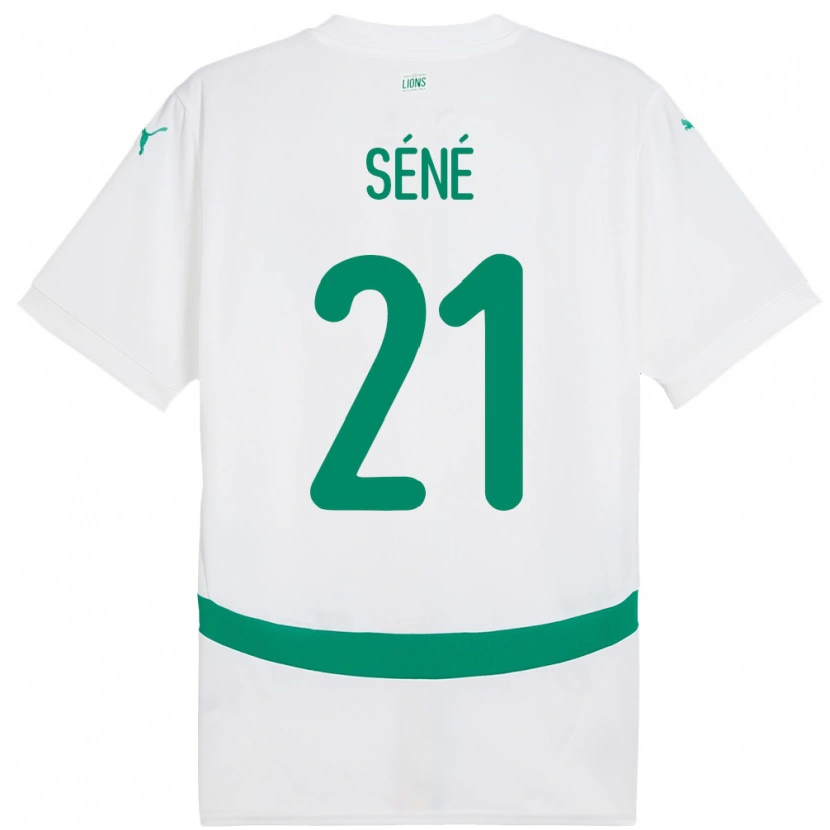 Danxen Hombre Camiseta Senegal Tening Sene #21 Blanco 1ª Equipación 24-26 La Camisa