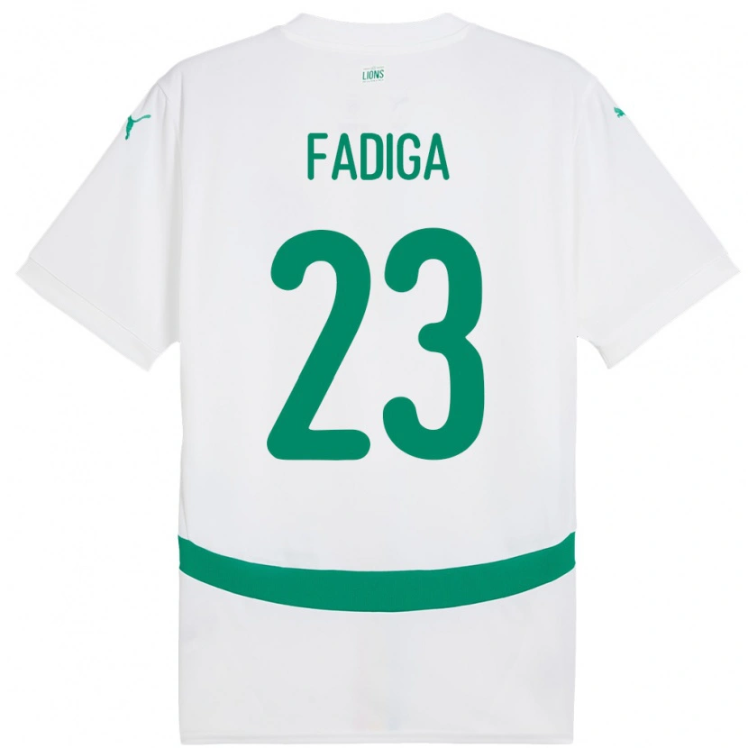 Danxen Hombre Camiseta Senegal Noah Fadiga #23 Blanco 1ª Equipación 24-26 La Camisa
